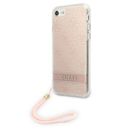 Guess 4G Print Strap dėklas, skirtas iPhone SE 2022 / SE 2020 / 7 / 8 - rožinė