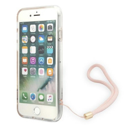 Guess 4G Print Strap dėklas, skirtas iPhone SE 2022 / SE 2020 / 7 / 8 - rožinė
