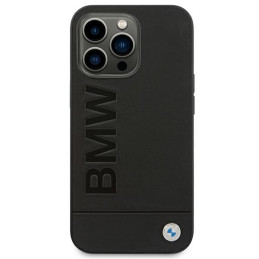 BMW Leather Stamp dėklas iPhone 14 Pro - juodas