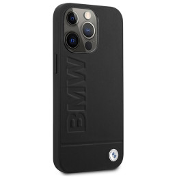 BMW Signature Logo Imprint MagSafe dėklas iPhone 14 Pro - juodas