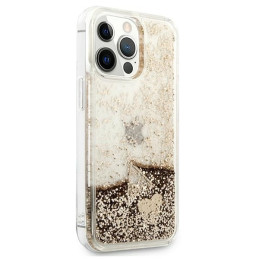 Guess Glitter Charms dėklas iPhone 14 Pro - auksinis