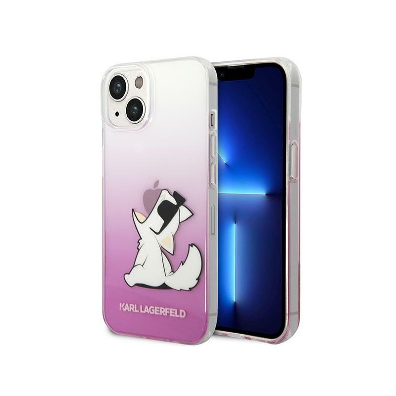 Karl Lagerfeld Choupette Fun dėklas iPhone 14 Plus - rožinis