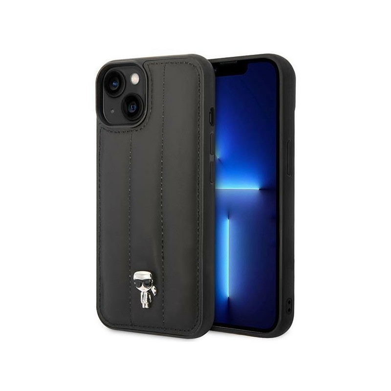 Karl Lagerfeld Puffy Ikonik Pin dėklas iPhone 14 - juodas