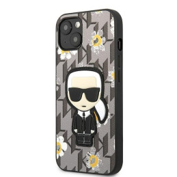 Karl Lagerfeld Flower Ikonik Karl dėklas iPhone 13 - pilkas