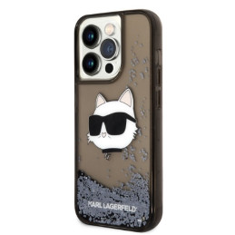 Karl Lagerfeld Glitter Choupette Head dėklas iPhone 14 Pro Max - juodas