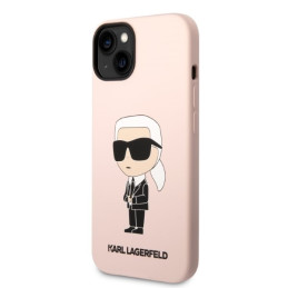 Karl Lagerfeld Silicone Ikonik MagSafe dėklas iPhone 14 - rožinis