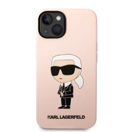 Karl Lagerfeld Silicone Ikonik MagSafe dėklas iPhone 14 - rožinis
