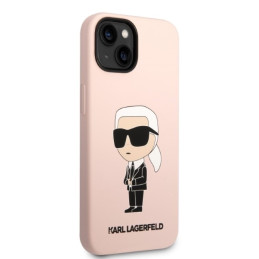 Karl Lagerfeld Silicone Ikonik MagSafe dėklas iPhone 14 - rožinis