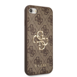 Guess 4G didelis metalinis logotipo dėklas, skirtas iPhone 7 / 8 / SE 2020 / SE 2022 – ruda