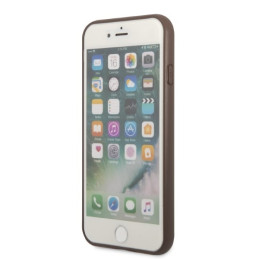 Guess 4G didelis metalinis logotipo dėklas, skirtas iPhone 7 / 8 / SE 2020 / SE 2022 – ruda