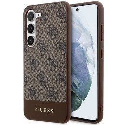 Guess 4G Stripe Collection dėklas, skirtas Samsung Galaxy S23+ - rudas