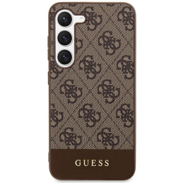 Guess 4G Stripe Collection dėklas, skirtas Samsung Galaxy S23+ - rudas