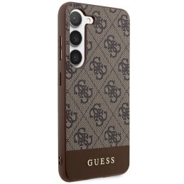 Guess 4G Stripe Collection dėklas, skirtas Samsung Galaxy S23+ - rudas