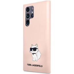 Karl Lagerfeld Silicone Choupette dėklas Samsung Galaxy S23 Ultra - rožinis