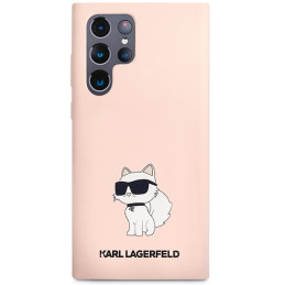 Karl Lagerfeld Silicone Choupette dėklas Samsung Galaxy S23 Ultra - rožinis