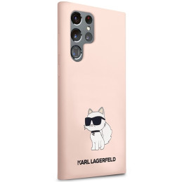 Karl Lagerfeld Silicone Choupette dėklas Samsung Galaxy S23 Ultra - rožinis