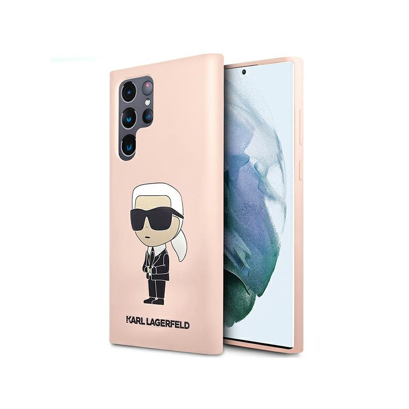 Karl Lagerfeld Silicone Ikonik dėklas Samsung Galaxy S23 Ultra - rožinis
