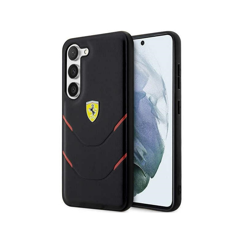Ferrari Hot Stamp Lines dėklas Samsung Galaxy S23 - juodas