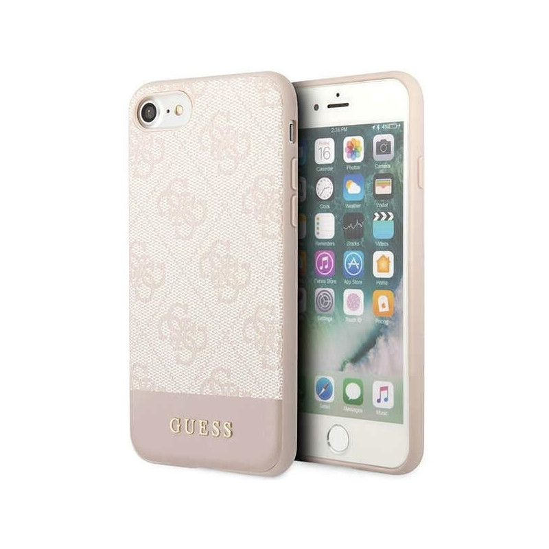 Guess 4G Stripe Collection dėklas, skirtas iPhone 7 / 8 / SE 2020 / SE 2022 - rožinė