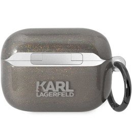 Karl Lagerfeld Glitter Karl&Choupette dėklas, skirtas AirPods Pro 2 - juodas