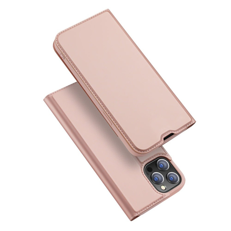 Dux Ducis Skin Pro dėklo dėklas su atvartu iPhone 13 Pro rožinis