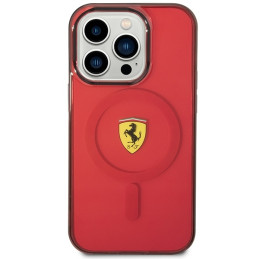 Ferrari Translucent MagSafe dėklas iPhone 14 Pro Max - raudonas
