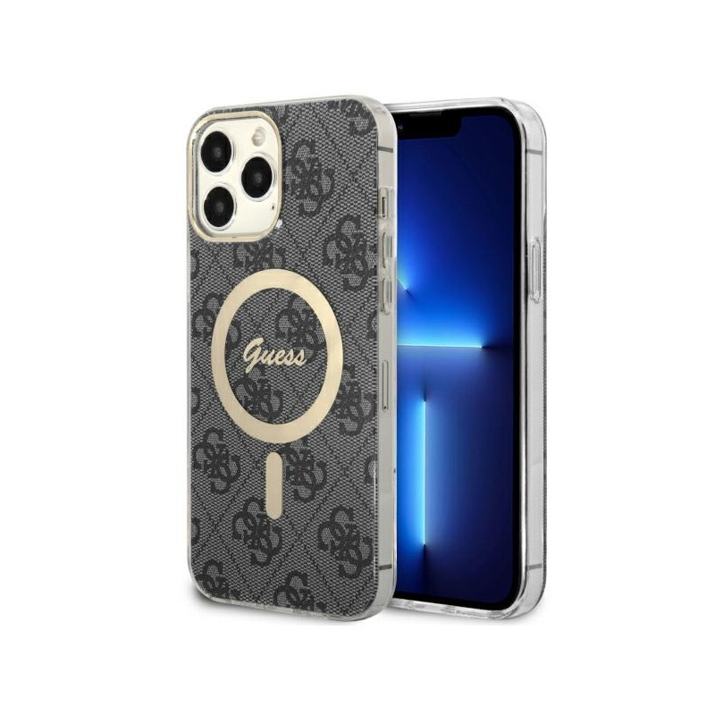 Guess 4G MagSafe dėklas iPhone 13 Pro Max - juodas