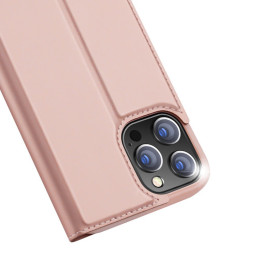 Dux Ducis Skin Pro dėklo dėklas su atvartu iPhone 13 Pro rožinis