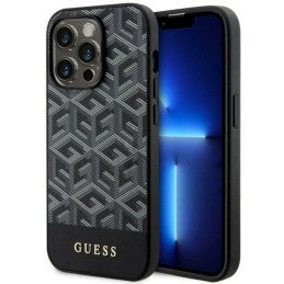 Guess GCube Stripes MagSafe dėklas iPhone 14 Pro Max - juodas