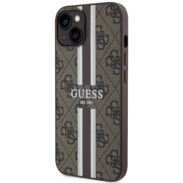 Guess 4G Printed Stripes MagSafe dėklas iPhone 14 - rudas