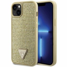 Guess Rhinestone Triangle dėklas iPhone 14 Plus - auksinis