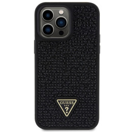 Guess Rhinestone Triangle dėklas, skirtas iPhone 14 Pro Max - juodas