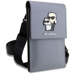 Karl Lagerfeld Saffiano Karl&Choupette rankinė - sidabrinė