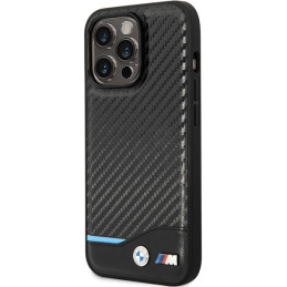 BMW Leather Carbon dėklas iPhone 13 Pro / iPhone 13 - juodas