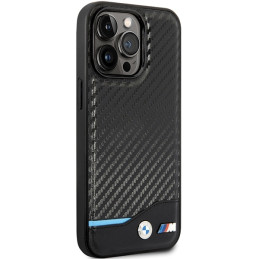 BMW Leather Carbon dėklas iPhone 13 Pro / iPhone 13 - juodas