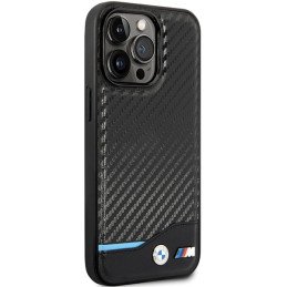 BMW Leather Carbon dėklas iPhone 13 Pro Max - juodas