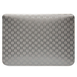Karl Lagerfeld Saffiano Monogram Choupette dėklas 14" nešiojamam kompiuteriui – sidabrinis