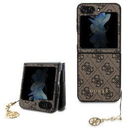 Guess 4G Charms Collection dėklas, skirtas Samsung Galaxy Z Flip 5 - rudas