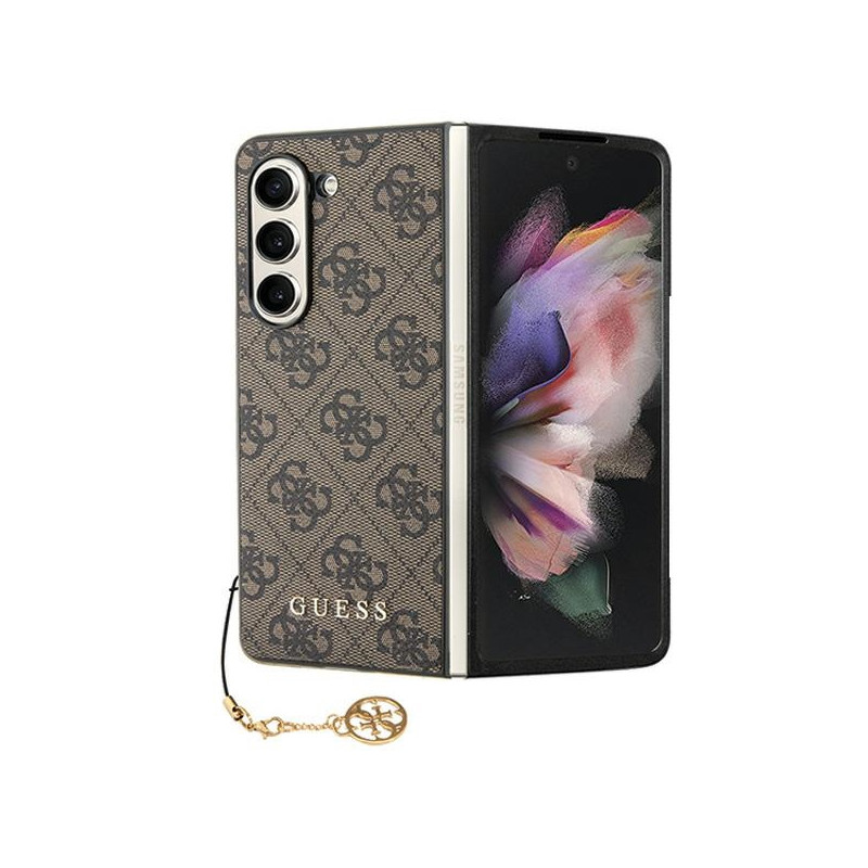 Guess 4G Charms Collection dėklas, skirtas Samsung Galaxy Z Fold 5 - rudas