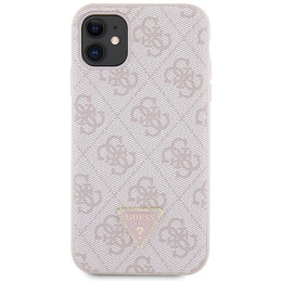Guess Crossbody 4G metalinis logotipo dėklas, skirtas iPhone 11 / Xr - rožinis