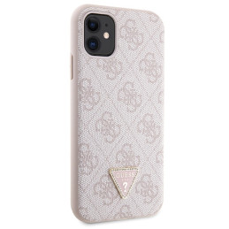 Guess Crossbody 4G metalinis logotipo dėklas, skirtas iPhone 11 / Xr - rožinis
