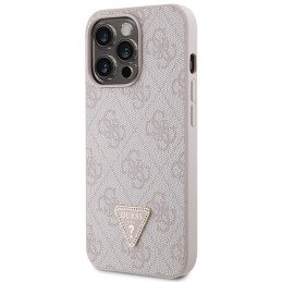 Guess Crossbody 4G metalinis logotipo dėklas, skirtas iPhone 13 Pro Max - rožinis