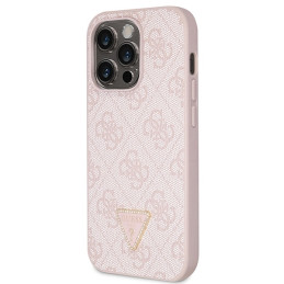 Guess Crossbody 4G metalinis logotipo dėklas iPhone 14 Pro - rožinis