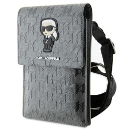 Karl Lagerfeld Saffiano Monogram Ikonik rankinė - sidabrinė