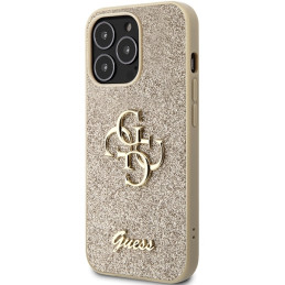 Guess Glitter Script Big 4G dėklas, skirtas iPhone 13 Pro Max - auksinis