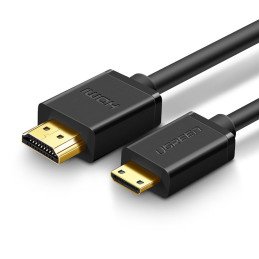 Ugreen kabelis HDMI – mini HDMI 19 kontaktų 2.0v 4K 60Hz 30AWG 1.5m juodas (11167)