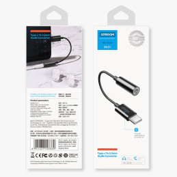Joyroom SH-C1 ausinių mini lizdas 3,5 mm (moteris) / USB-C (vyriškas) adapteris - baltas