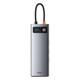 HUB Baseus Metal Gleam 9in1 USB-C – 3x USB 3.2 Gen 1 / USB-C PD 100W / VGA / HDMI / TF, SD kortelių skaitytuvas / RJ45 -...