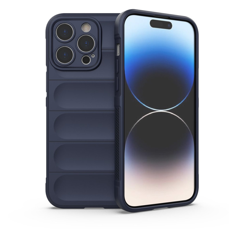 Magic Shield Case iPhone 14 Pro Max, lankstus, šarvuotas dangtelis, tamsiai mėlynas