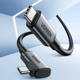 Ugreen US551 kampinis USB-C – USB-C PD laidas 60W 3A 5Gb/ s 5m – juodas